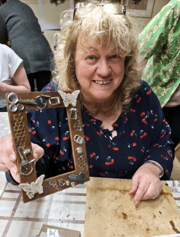 Technika asambláž - rámik na fotografie